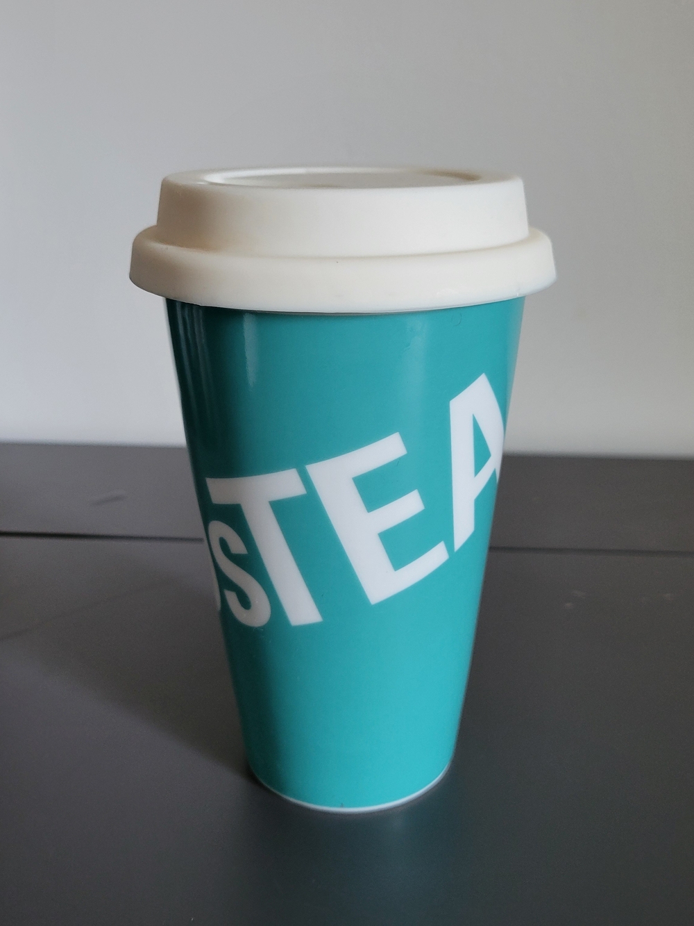 Davids Tea Teal Blue Reusable Travel Cup Mug With Silicone Lid